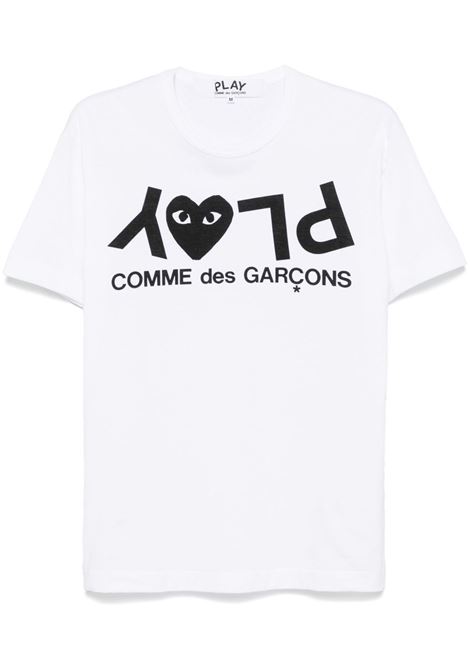 printed logo t-shirt unisex white COMME DES GARÇONS PLAY | AX-T068-0511